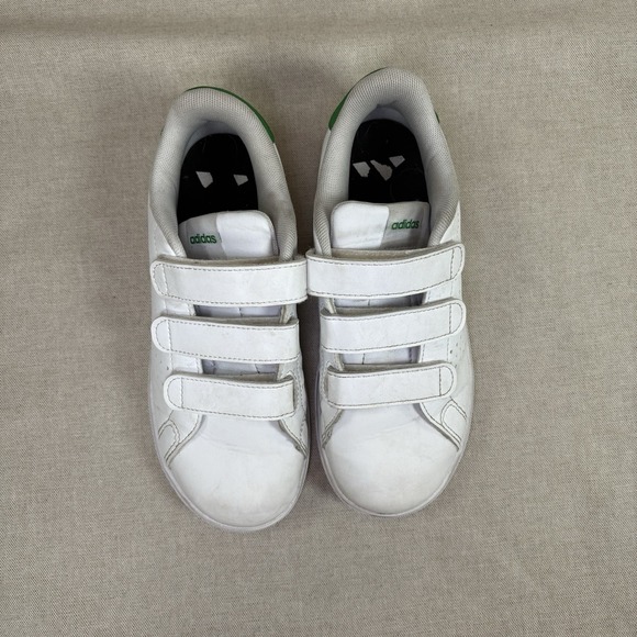 Adidas Kids Original Stan Smith Sneakers White With Green Accents Size 2 - Picture 3 of 8